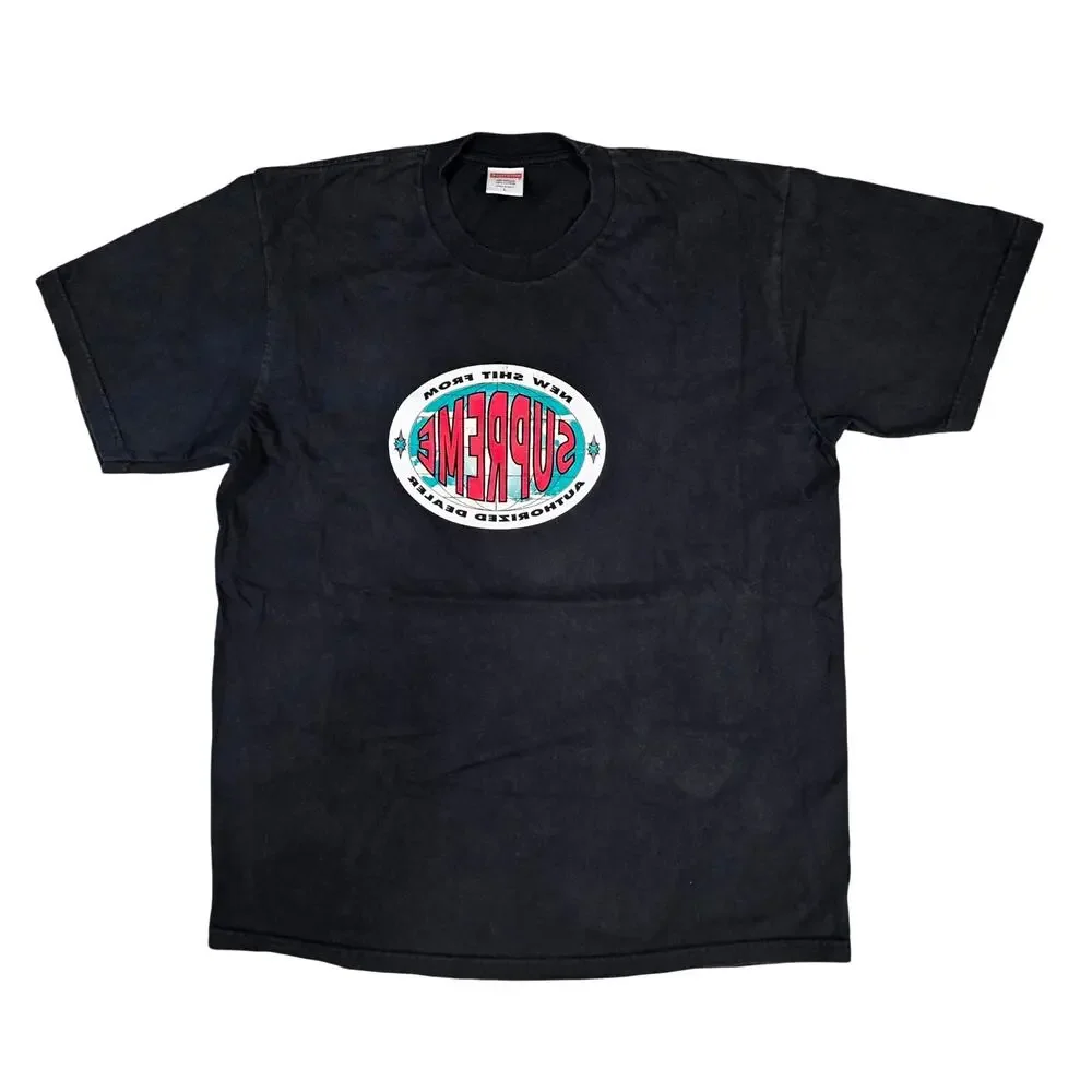 SUPREME AUTHENTIC MEN'S “AUTHORIZED DEALER” "WORE THIS NEW" TEE – SIZE L – BLACK - Picture 1 of 8